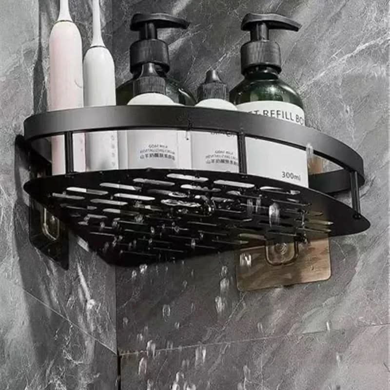 Armario de Esquina de Aluminio sin Perforación para Baño