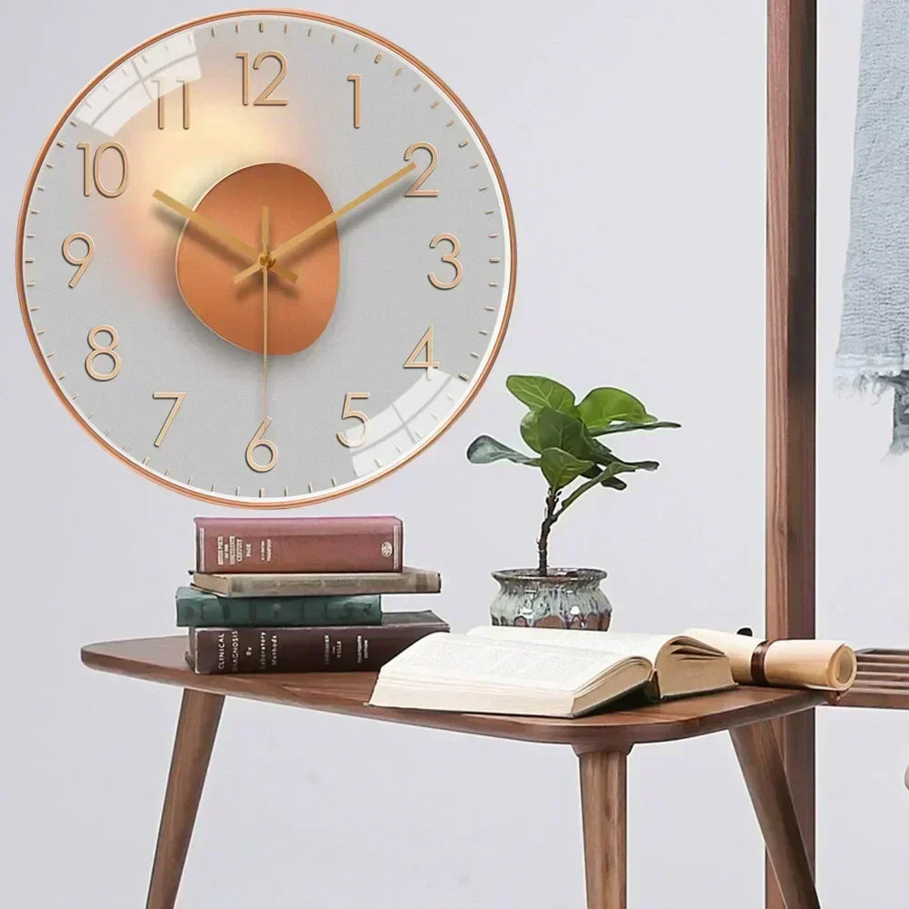 Reloj de Pared Clásico Silencioso | Reloj Elegante No Tictac para Dormitorio y Oficina