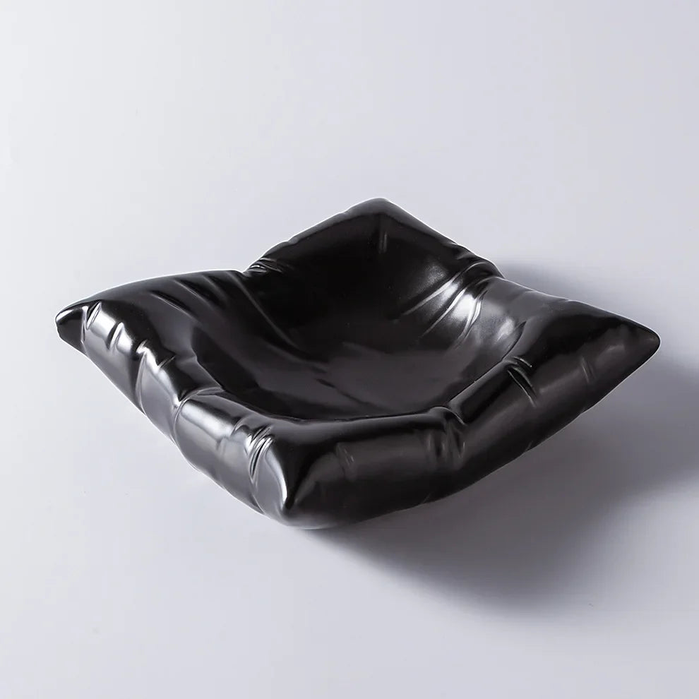 BowLift | Plato de Comida en Forma de Almohada Artística de Cerámica