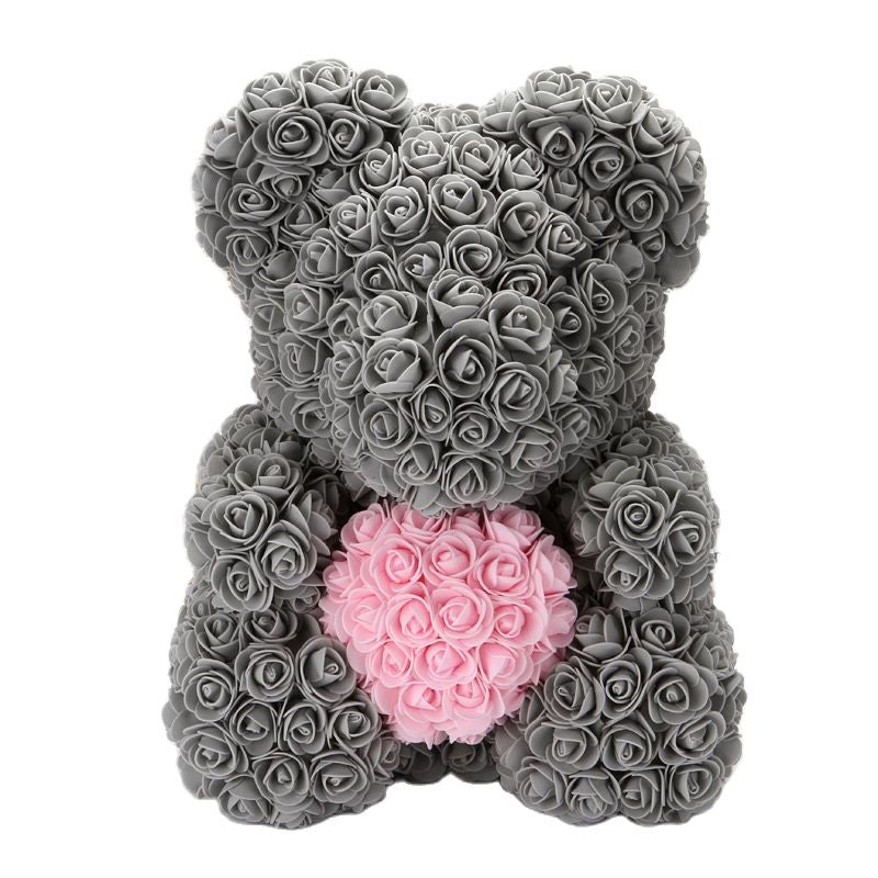 Osito de Peluche con Rosas Artificiales