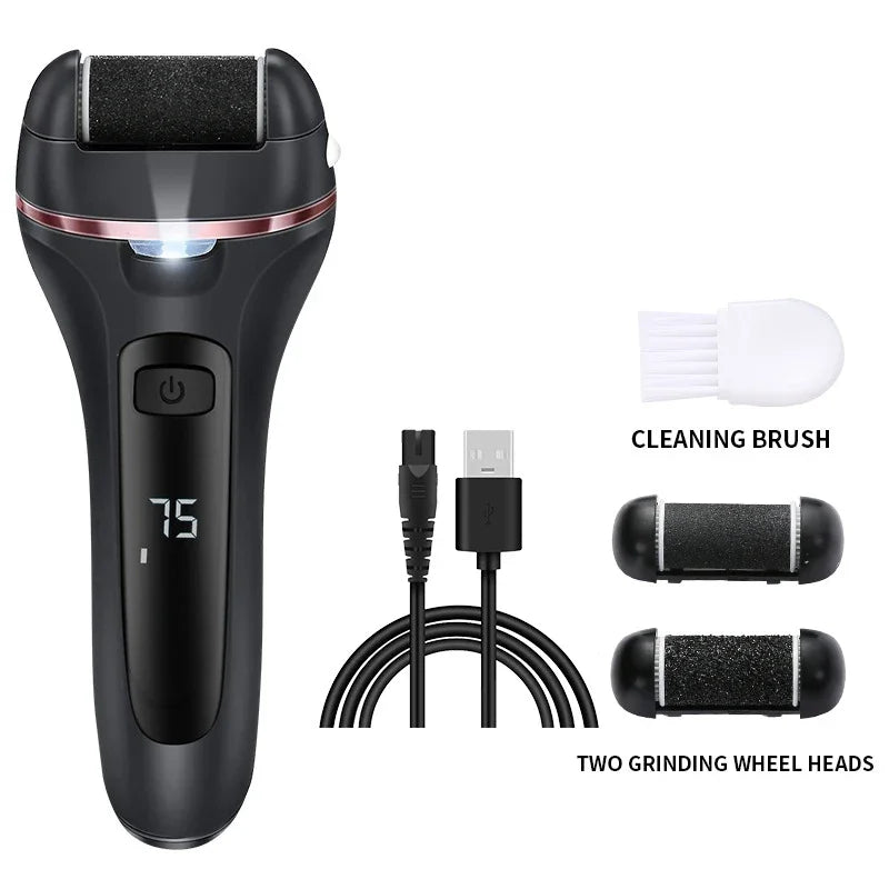 Eliminador de callos eléctrico Pediluxe Pro | Con 3 cabezales de lijado, LED y LCD | Recargable y resistente al agua IPX7 | Para pies suaves y bien cuidados