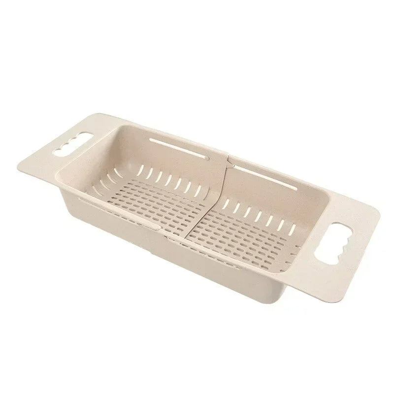 FlexDrain Escurridor de Cocina – Organizador de Fregadero Ajustable | Drenaje Automático & Deshidratador de Frutas y Verduras | Accesorios de Cocina Ahorra Espacio | Brehn