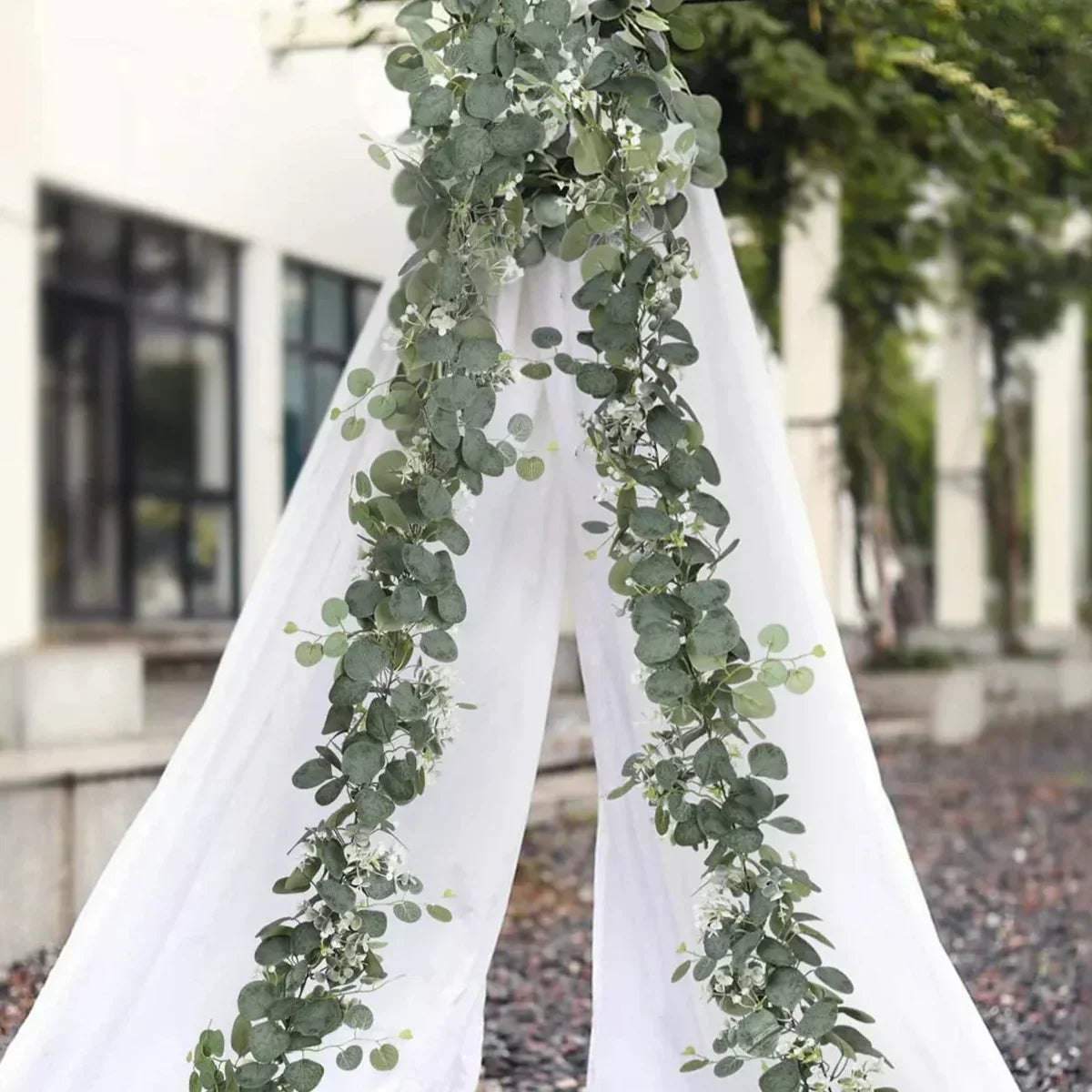 Set de Guirnaldas de Eucalipto | 2 Piezas | 180 cm | Realista y Sin Mantenimiento