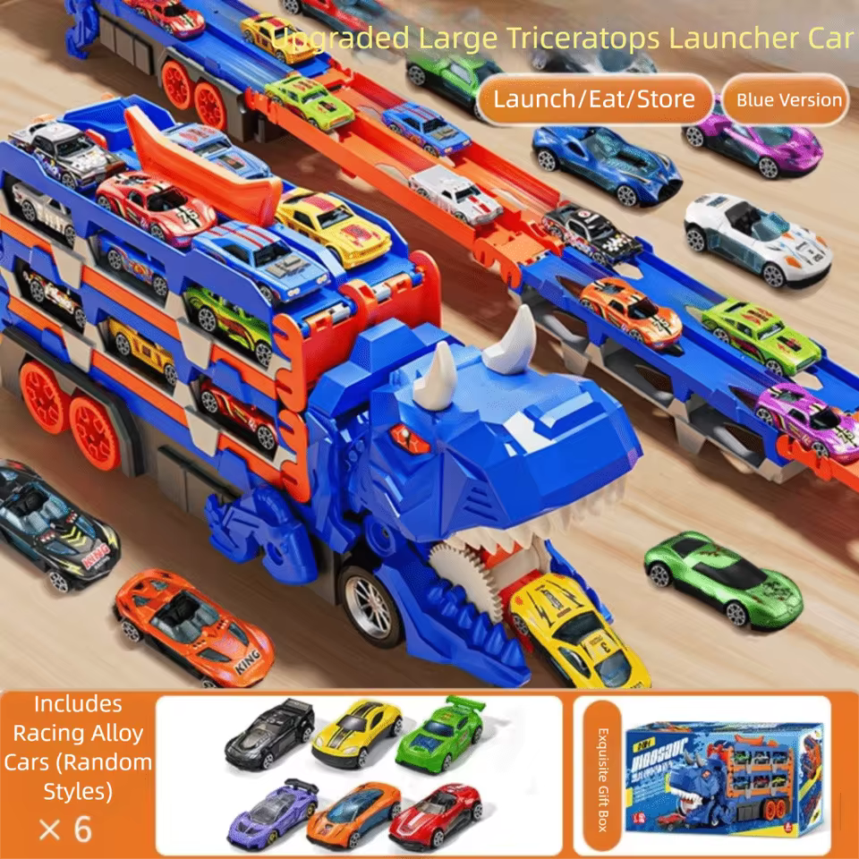DinoRacer Set de Juego - Aventura de Carrera de Dinosaurios Transformable