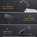 Lámpara de lectura FlexiRead | Recargable por USB | 3 colores de luz y regulable | Clip y brazo flexible