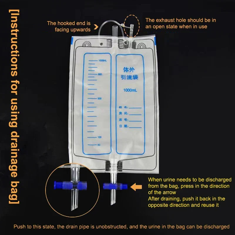 Kalsten | Colector de Orina de Silicona para Adultos con Bolsa de Catéter