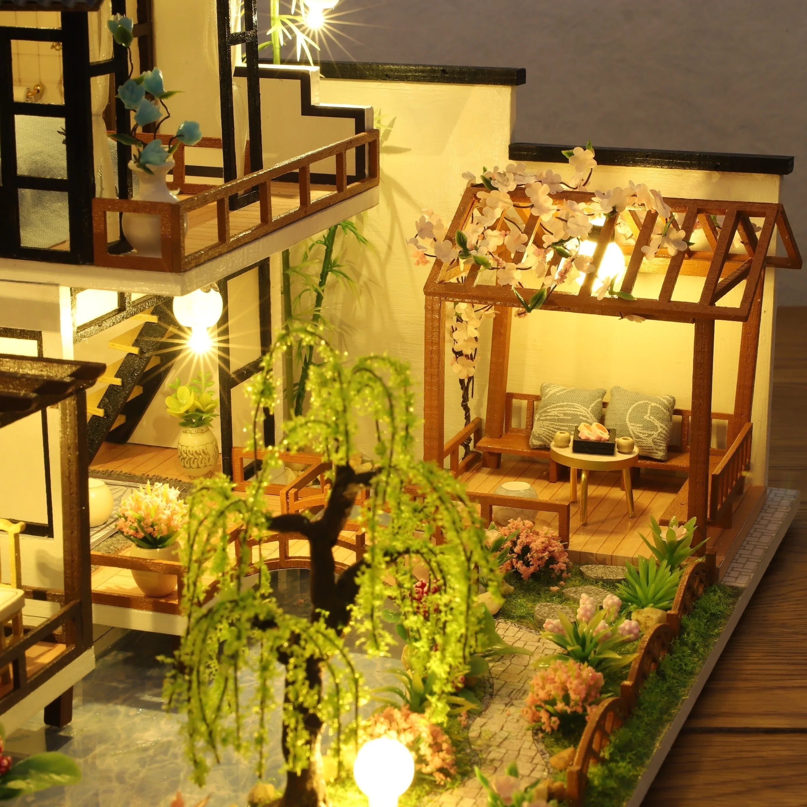 Minvella | Casa de madera en miniatura DIY | Kit de construcción 3D para hacer tú mismo | Set creativo para jóvenes y adultos | Idea de regalo perfecta