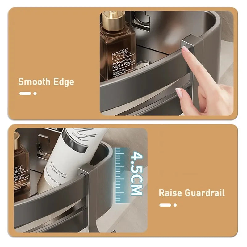 AquaGrip Estante de Ducha con Ventosas sin Perforación – Estante de Baño de Aluminio, Montaje en Esquina o Pared