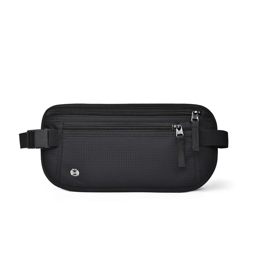 SafeTraveler Riñonera | Protección RFID | Compartimento de seguridad oculto | Para damas y caballeros