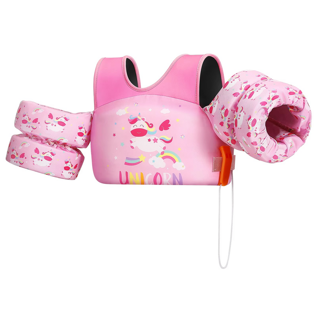 Kalsten | Chaleco de Flotación de Espuma para Niños con Manguitos y Silbato de Seguridad para Nadar y Hacer Kayak