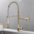 BowLift | Grifo de Cocina DualFlow - Lujoso Grifo de Cocina Doble de Bronce