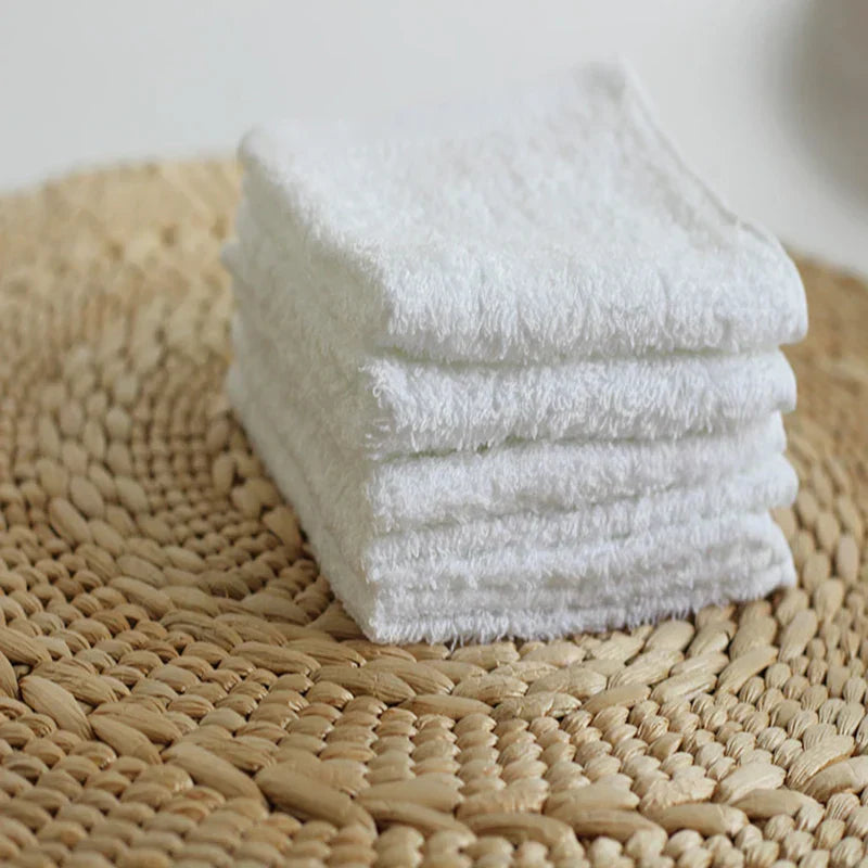 10 Piezas Toalla de Mano de Algodón Suave Blanca Hotel