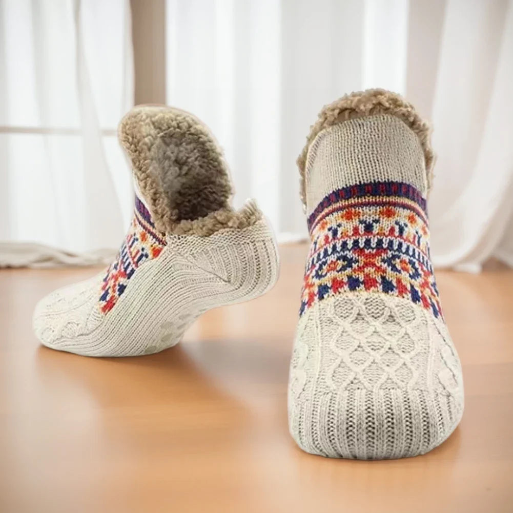Nordhütte | Calcetines de casa térmicos de invierno | Calcetines antideslizantes de felpa para hombres y mujeres | Forrados y extra cálidos | Suaves calcetines antideslizantes para el hogar y Navidad