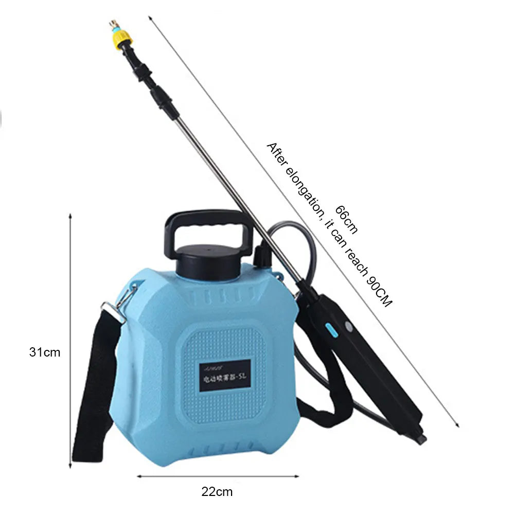 SPRAYMATE Pro Pulverizador a Batería | Botella de Spray de 5 L para Hombro | Carga USB & Boquilla Ajustable | Para Jardín, Limpieza & Control de Malezas