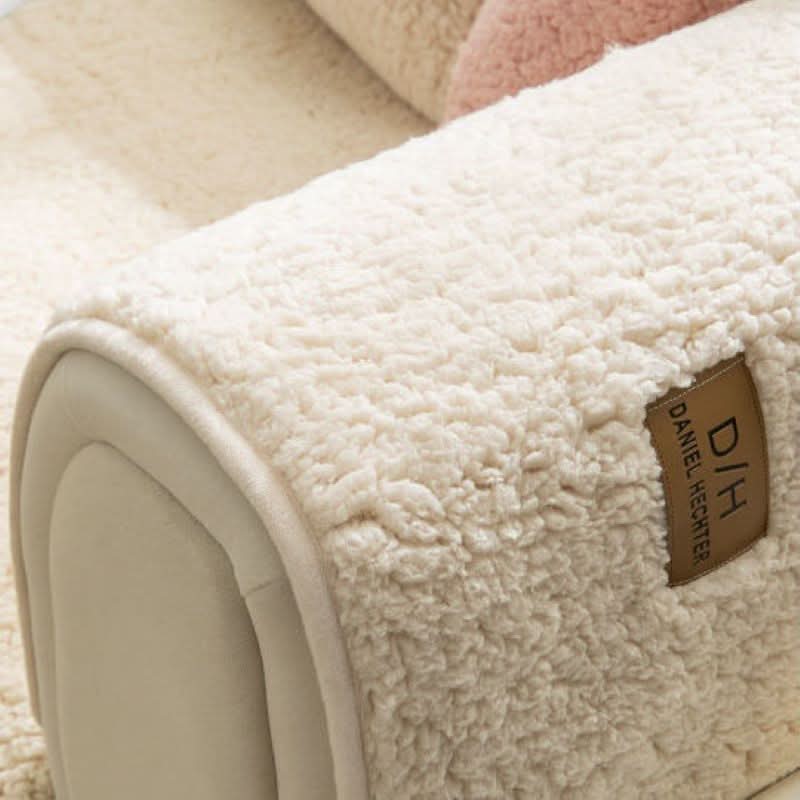 Funda de Sofá de Cachemira de Cordero Ultra Suave – Efecto Peluche y Antideslizante