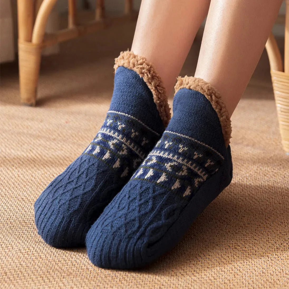 SNOWSOFT – Calcetines de casa de terciopelo grueso para dormir y comodidad interior acogedora