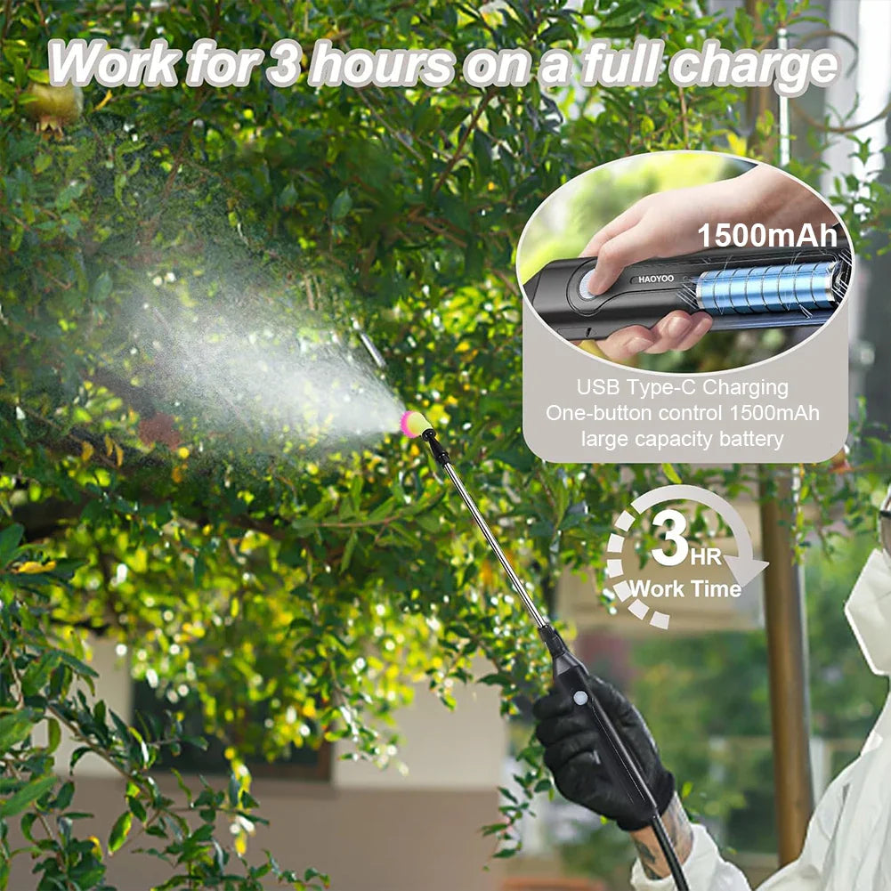 SPRAYMATE Pro Pulverizador a Batería | Botella de Spray de 5 L para Hombro | Carga USB & Boquilla Ajustable | Para Jardín, Limpieza & Control de Malezas
