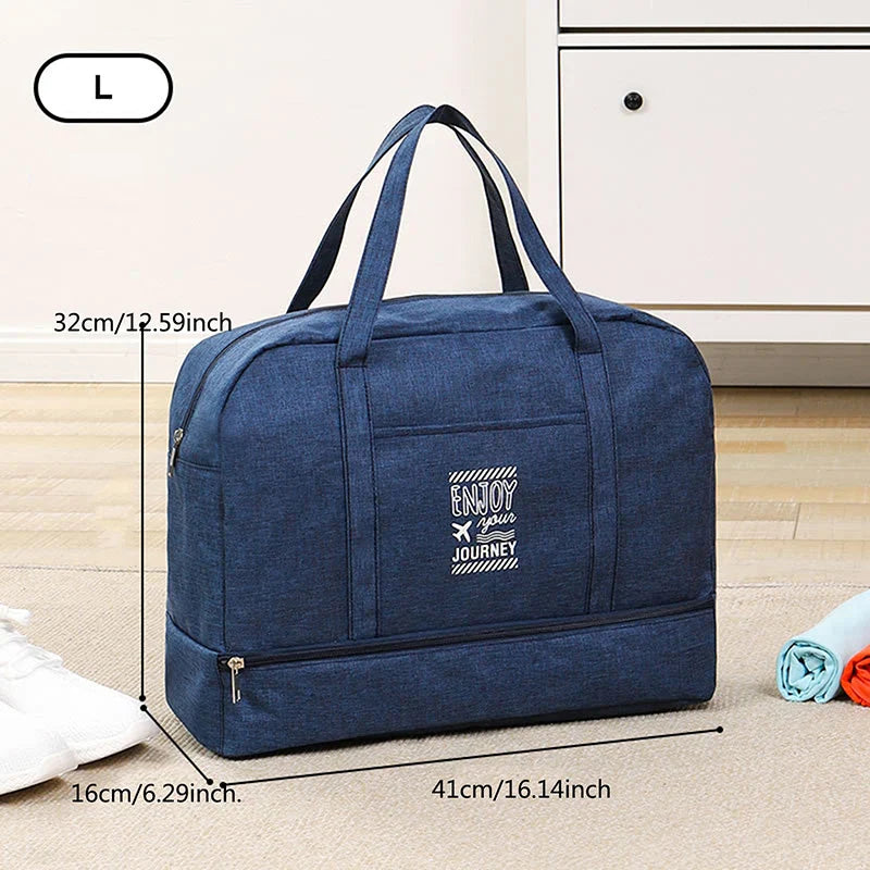 Lugviva Bolsa de Viaje Plegable para Mujeres | Gran Bolsa de Fin de Semana de Tela Oxford | Bolsa de Mano para Viajes, Uso Diario y Deporte