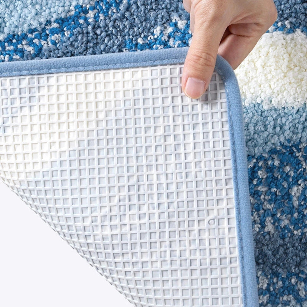 Alfombra de Baño con Patrón de Huellas en la Playa