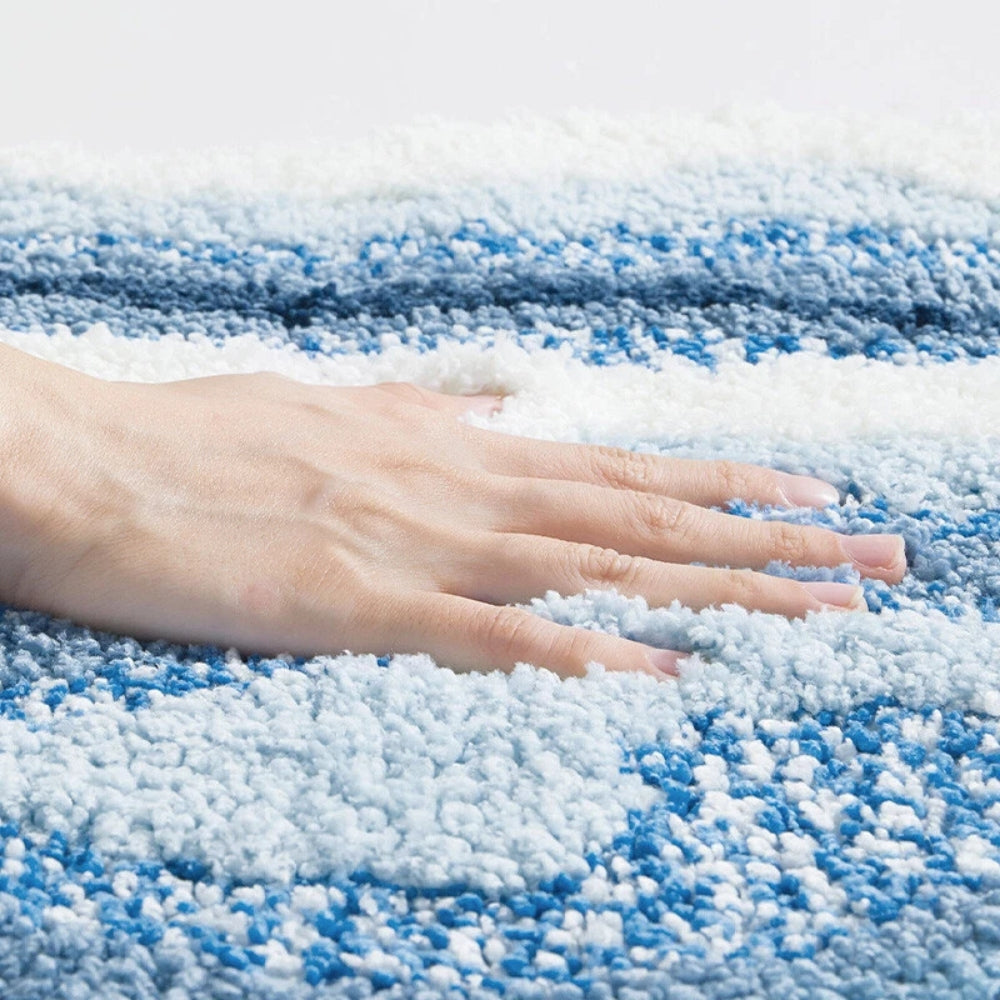 Alfombra de Baño con Patrón de Huellas en la Playa