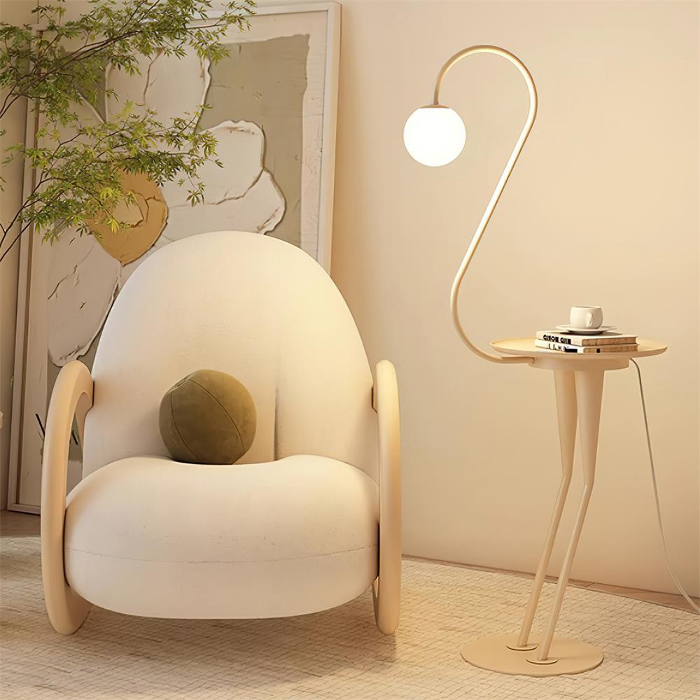 Lámpara de Pie Sento Moderna con Esfera de Acrílico Opal para Sala de Estar