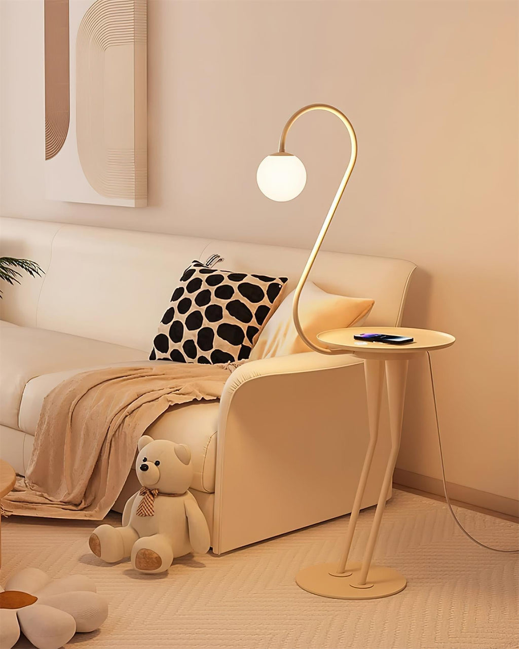 Lámpara de Pie Sento Moderna con Esfera de Acrílico Opal para Sala de Estar