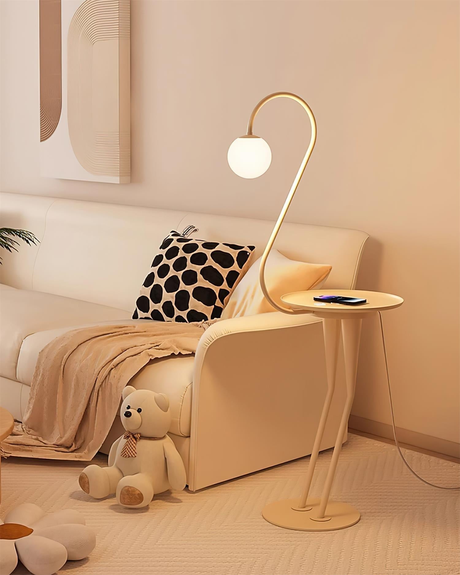 Lámpara de Pie Sento Moderna con Esfera de Acrílico Opal para Sala de Estar