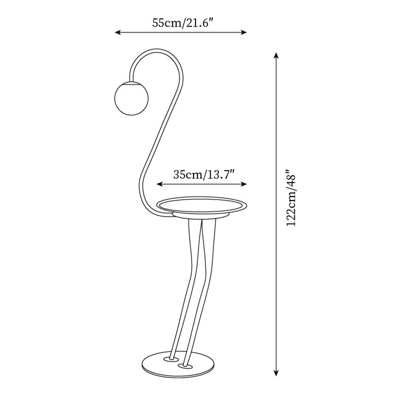 Lámpara de Pie Sento Moderna con Esfera de Acrílico Opal para Sala de Estar