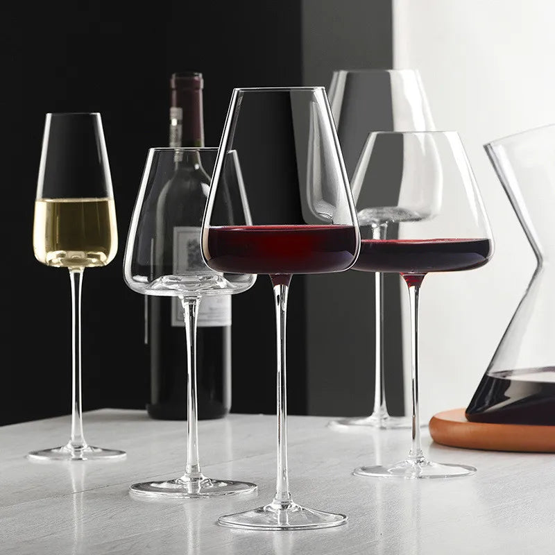 Juegos de 2, 4 y 6 Copas de Vino y Champán de Cristal Hechas a Mano - 4 Tamaños | Kalsten