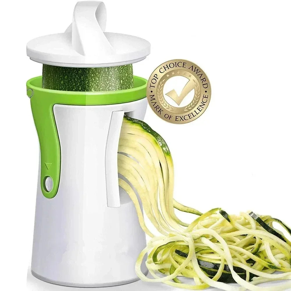 VeggiTwist Cortador Espiral | Para Verduras y Queso | Manual y Compacto | Acero Inoxidable y Plástico Libre de BPA