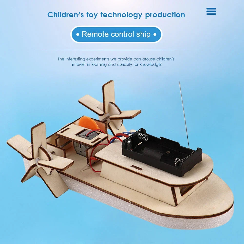Barco Educativo de Madera DIY – Construye tu Propio Barco Eléctrico de Juguete