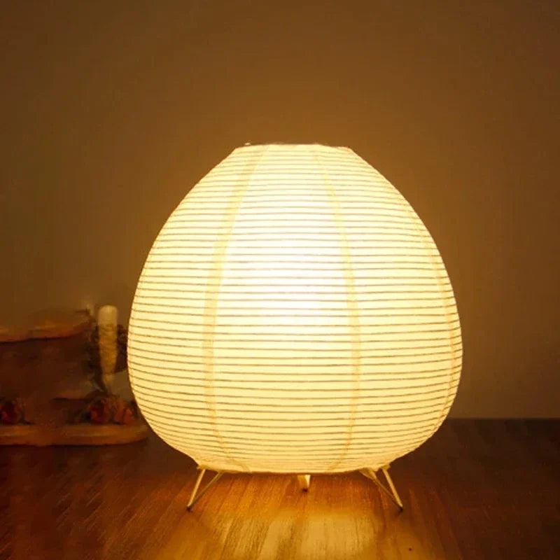HIKARI – Lámpara de mesa LED japonesa de papel de arroz, 21 × 23 cm, decorativa y elegante
