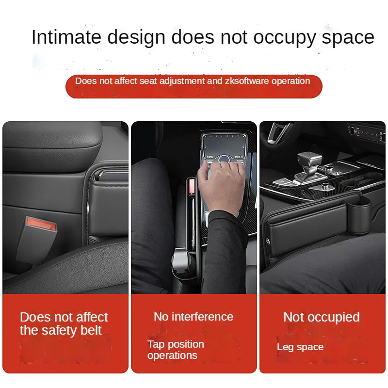 Kalsten | Organizador de Consola de Cuero Universal para el Espacio entre Asientos del Coche