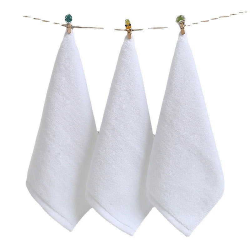 10 Piezas Toalla de Mano de Algodón Suave Blanca Hotel
