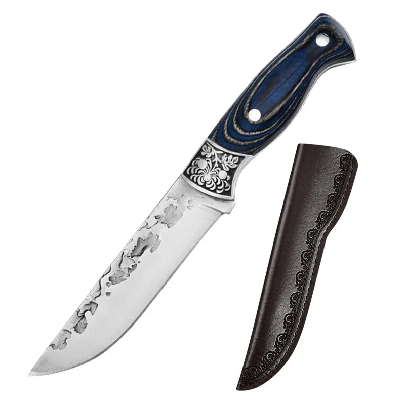 Lisslune | Cuchillo de Chef de Acero Inoxidable Forjado - Cuchillo Versátil para Cocina, Carne, Frutas, BBQ y Deshuesado con Funda