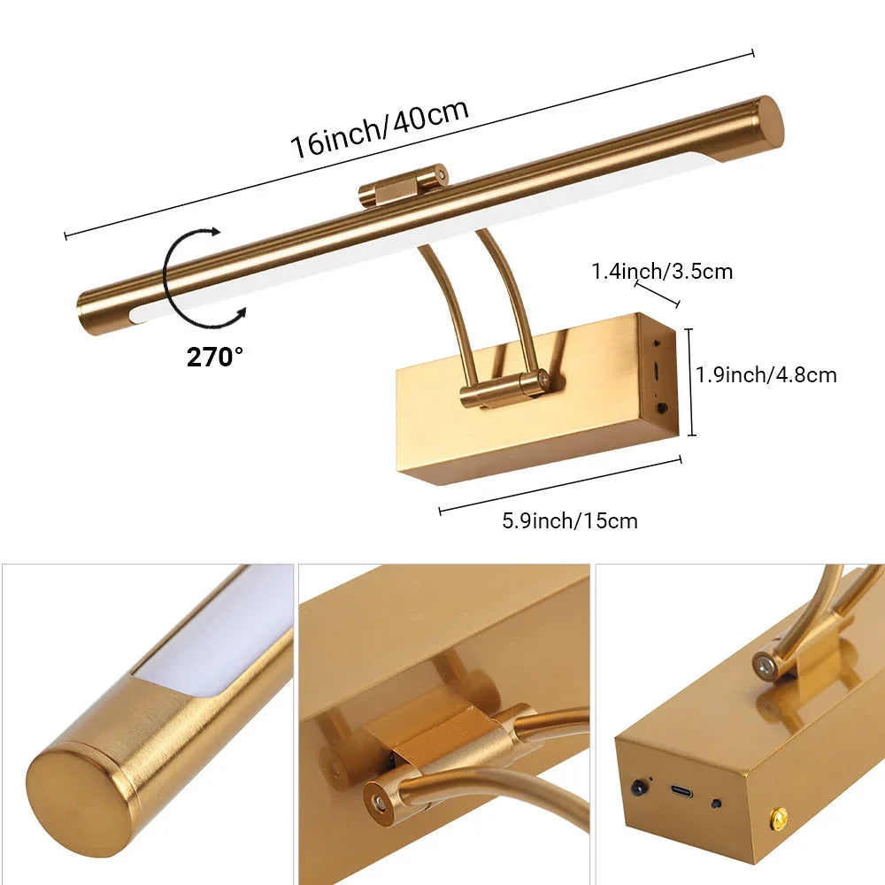 ArtGlow Pro Lámpara LED de Pared para Pinturas – Recargable Inalámbrico, Regulable, Con Control Remoto