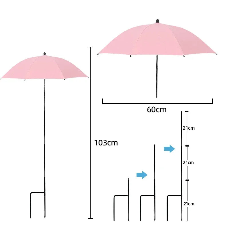 Florashade Protección Solar para Plantas | Protección Ajustable para Plantas | Paraguas Resistente a UV con Estaca de Tierra | Resistente a la Intemperie | Ø 60 cm