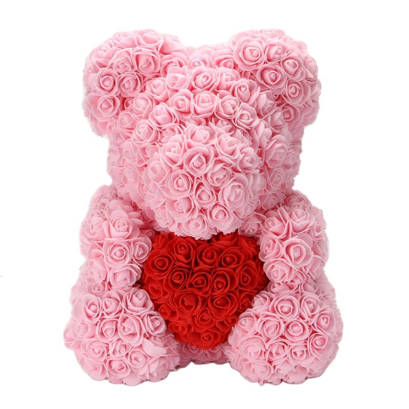 Osito de Peluche con Rosas Artificiales