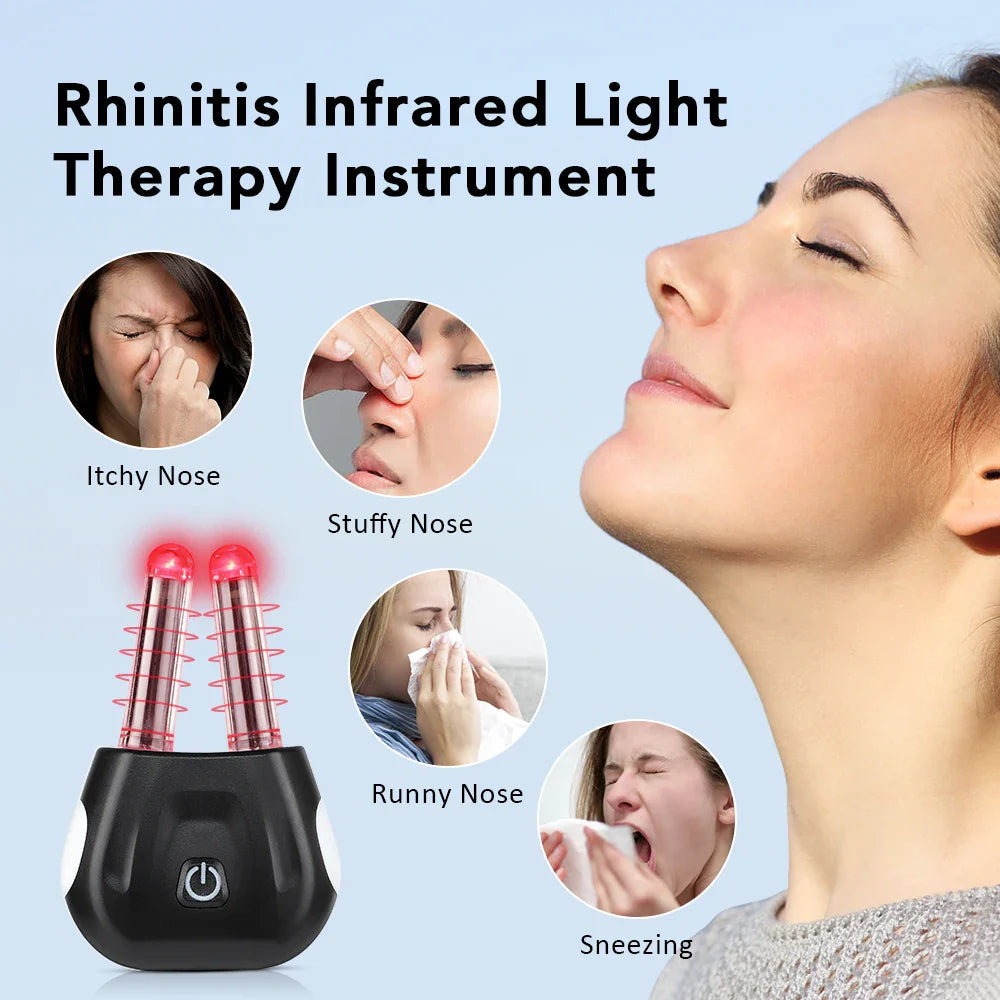 Dispositivo de Terapia Nasal con Luz Roja RhinoThera | Fototerapia contra la Rinitis | Carga Magnética y Desinfección UV | Portátil e Impermeable