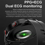 CARDIOTRON – Montre intelligente premium pour hommes avec ECG+PPG et fonction d’appel