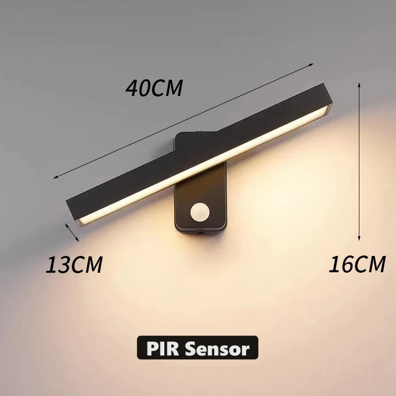 Luz de pared exterior LED VarioLux | Sensor de movimiento & IP65 | Giratoria | 30–50 cm