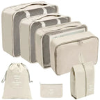 PackWunder Set de Organizadores de Viaje 7/8/9/10 piezas | Organizadores de Maleta Plegables | Para Ropa, Zapatos y Accesorios
