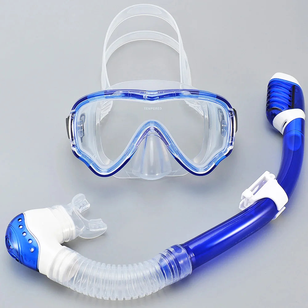 AquaJuni Máscara de Buceo para Niños con Snorkel | Antivaho & a Prueba de Fugas | Vidrio Templado & Silicona | Para Niños y Niñas de 7 a 15 Años
