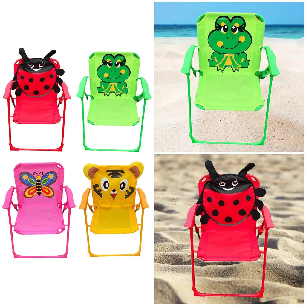 Silla Infantil Plegable con Estampado de Animales - Ligera e Ideal para Actividades al Aire Libre