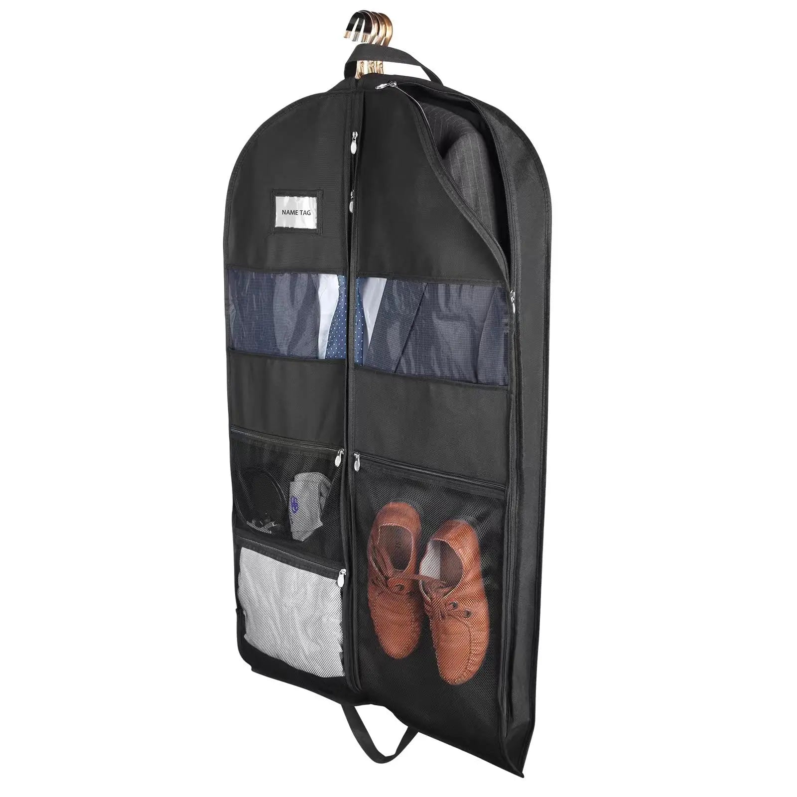 ReiseKleider Funda para Ropa de Viaje | Cremallera Doble Lado & Bolsillos XXL | Transpirable & Transparente | Organizador de Trajes Colgante de 43 Pulgadas