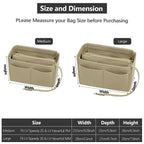 TaschenLuxe Organizer Inlay | Inserto de fieltro con cremallera | 15 compartimentos y cinta para llaves | Para bolsos y shoppers