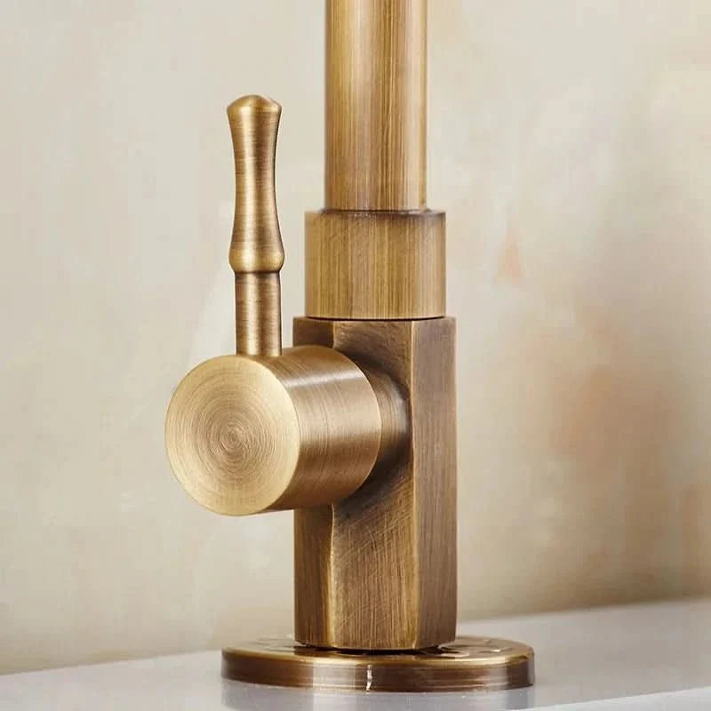 GOLDENSWAN – Robinet antique en col de cygne en laiton pour cuisine et salle de bain