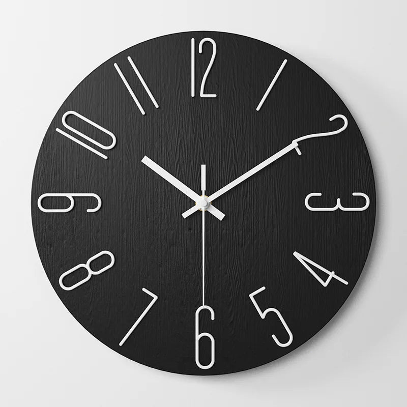 NordicTime - Reloj de pared de madera sin marco para una decoración silenciosa y moderna
