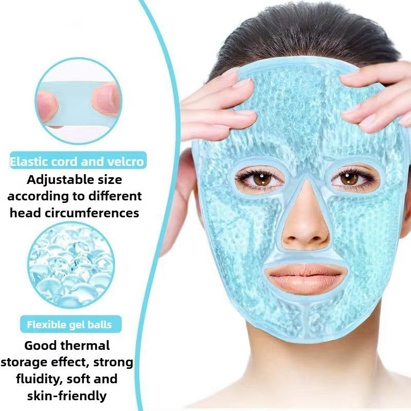 Kalsten | Máscara de Gel con Perlas para el Rostro Completo de Terapia Fría y Caliente con Compresa para los Ojos
