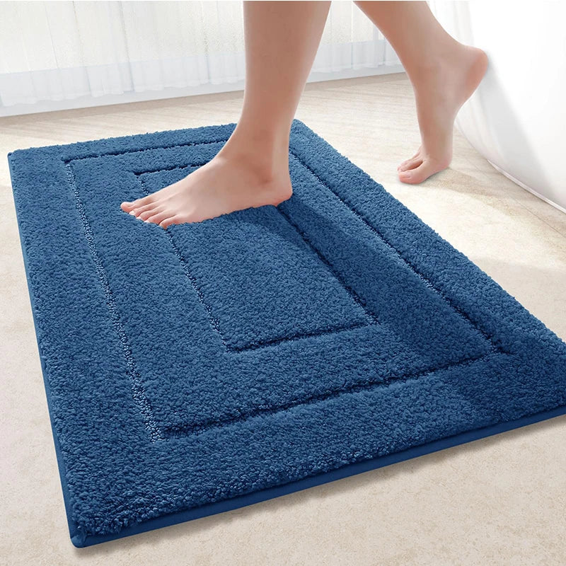 Alfombra de baño de microfibra antideslizante – Alfombra de baño de doble capa | Absorbente y suave | Alfombra de confort | Brehn